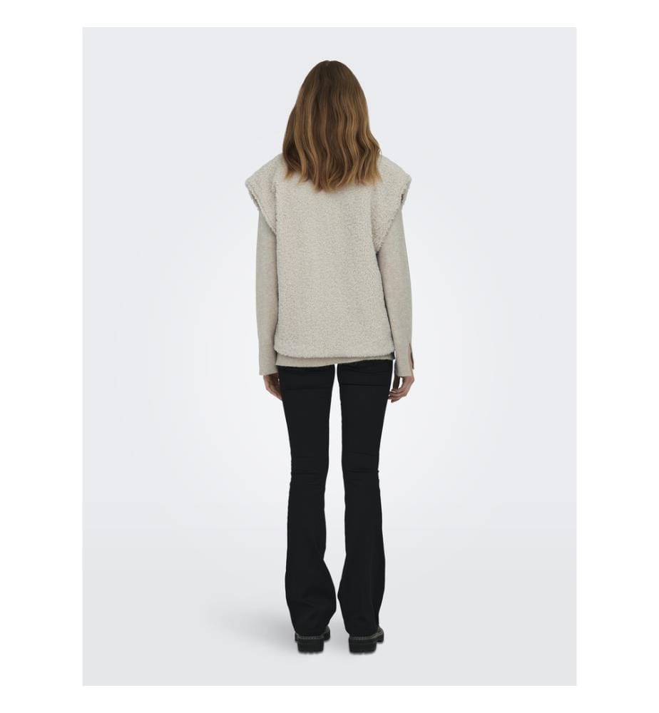 Ärmellose Weste im Teddy-Look – Steinbeige