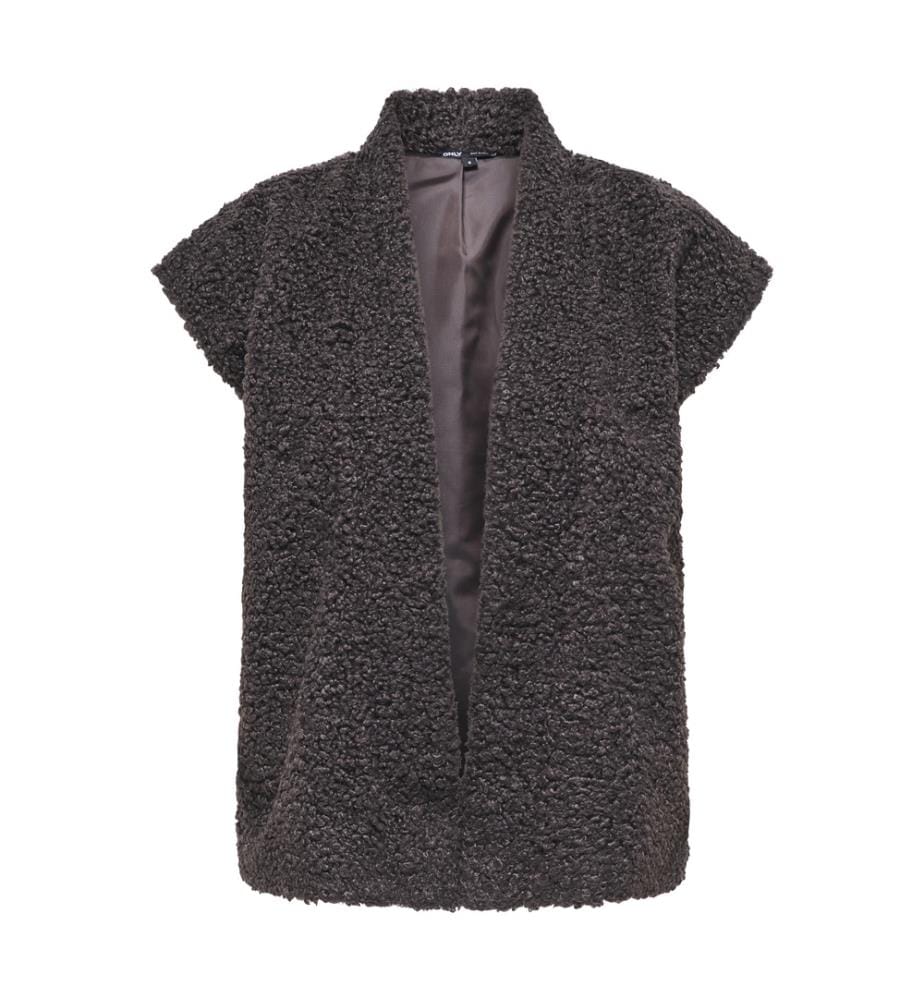 Ärmellose Weste im Teddy-Look – Braun