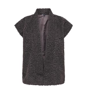 Ärmellose Weste im Teddy-Look – Braun