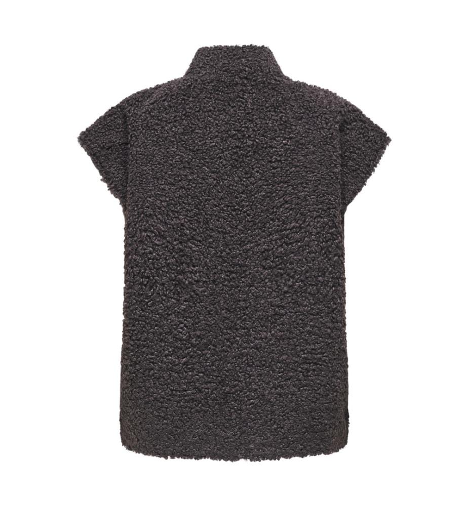 Ärmellose Weste im Teddy-Look – Braun