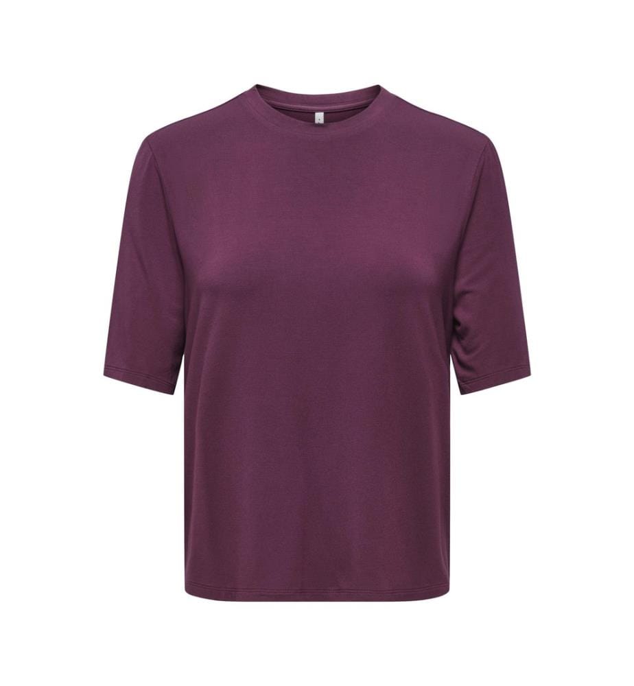 Kurzärmeliges T-Shirt mit Rundhalsausschnitt aus Bambus – Violett