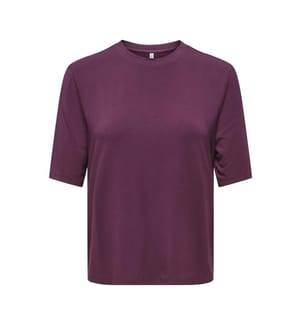 Kurzärmeliges T-Shirt mit Rundhalsausschnitt aus Bambus – Violett