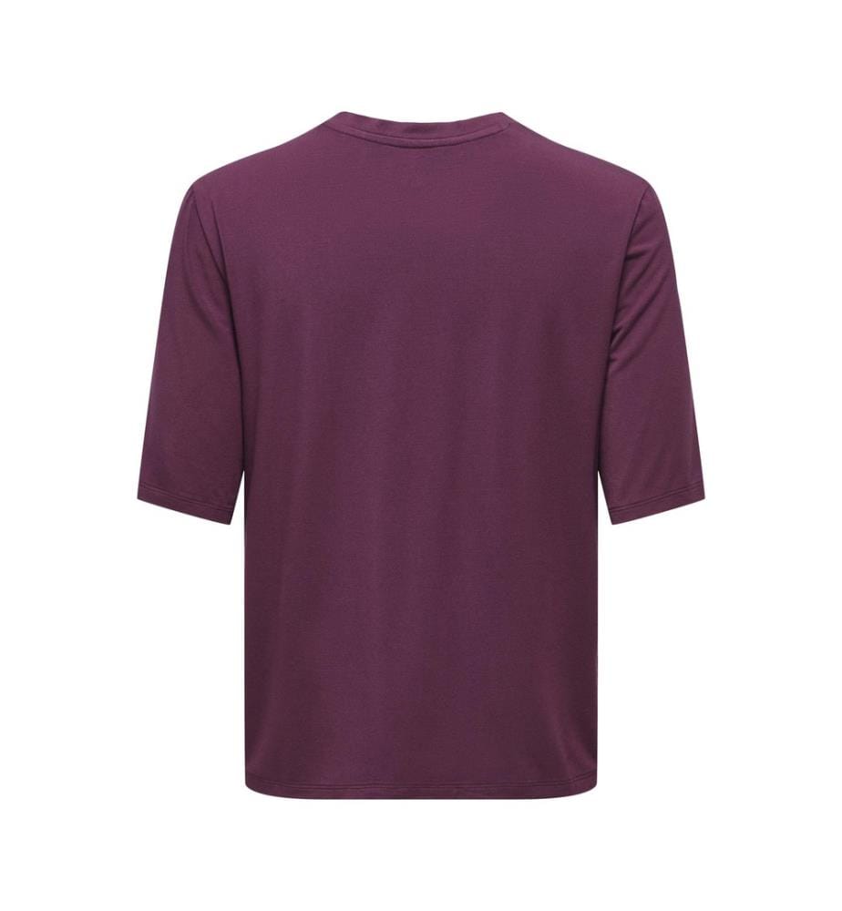 Kurzärmeliges T-Shirt mit Rundhalsausschnitt aus Bambus – Violett
