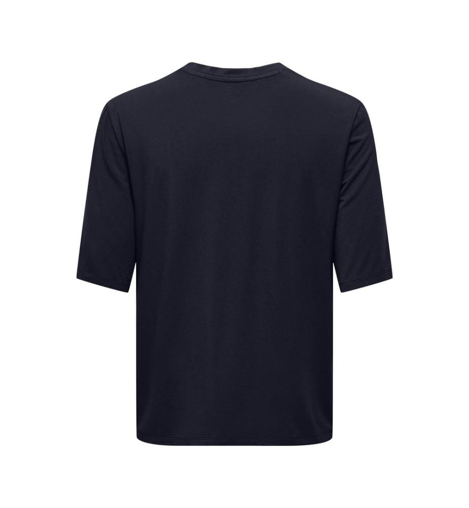 Kurzärmeliges T-Shirt mit Rundhalsausschnitt aus Bambus – Nachtblau