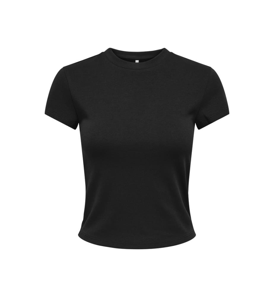 Superior T-Shirt mit kurzen Ärmeln und Rundhalsausschnitt – Schwarz