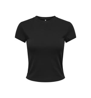 Superior T-Shirt mit kurzen Ärmeln und Rundhalsausschnitt – Schwarz