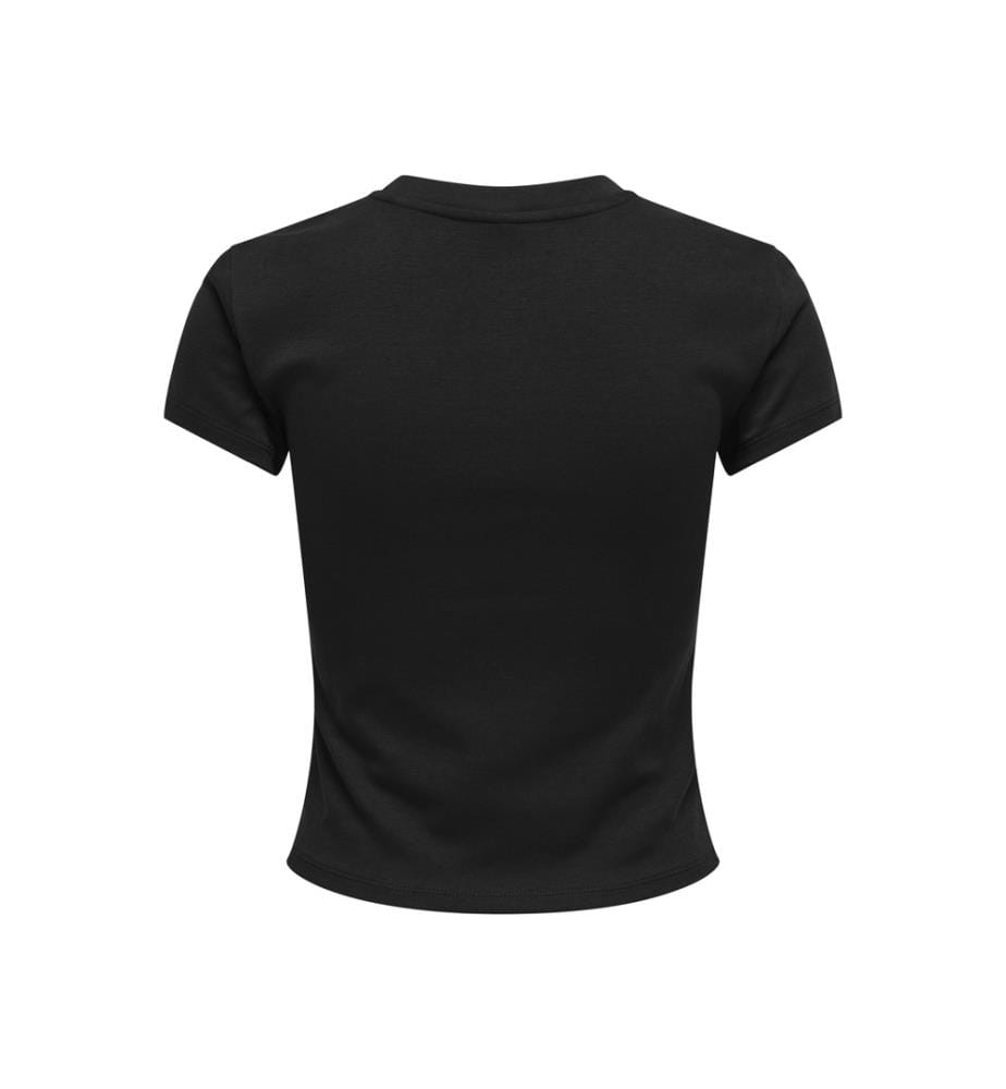 Superior T-Shirt mit kurzen Ärmeln und Rundhalsausschnitt – Schwarz