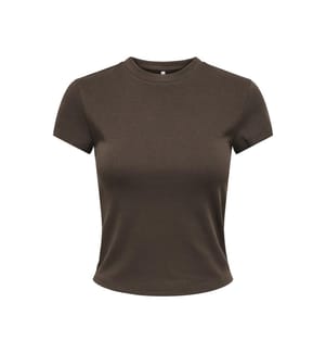 Superior T-Shirt mit kurzen Ärmeln und Rundhalsausschnitt – Pflanzenbraun