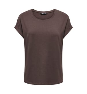 Kurzärmeliges T-Shirt aus Viskose-Mischgewebe – Dunkles Mahagoni
