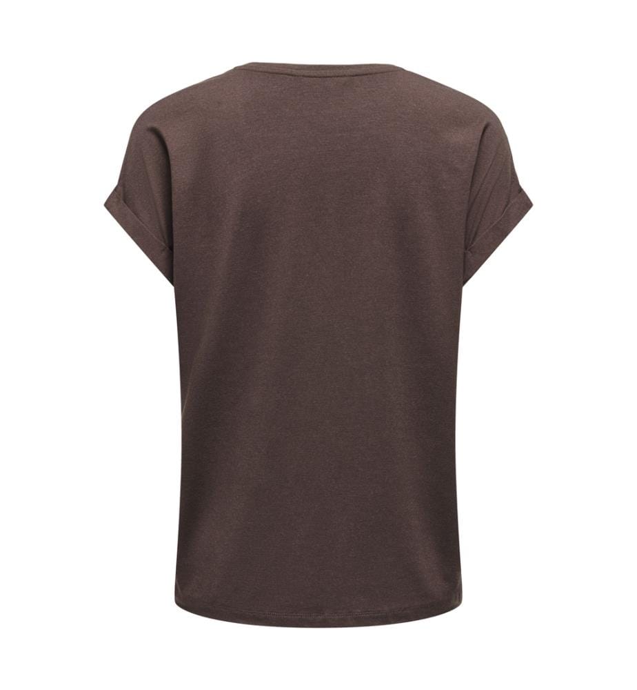 Kurzärmeliges T-Shirt aus Viskose-Mischgewebe – Dunkles Mahagoni