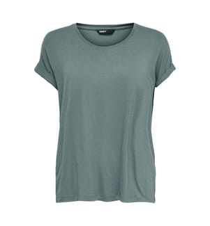 Kurzärmeliges T-Shirt aus Viskose-Mischgewebe – Atlantikblau