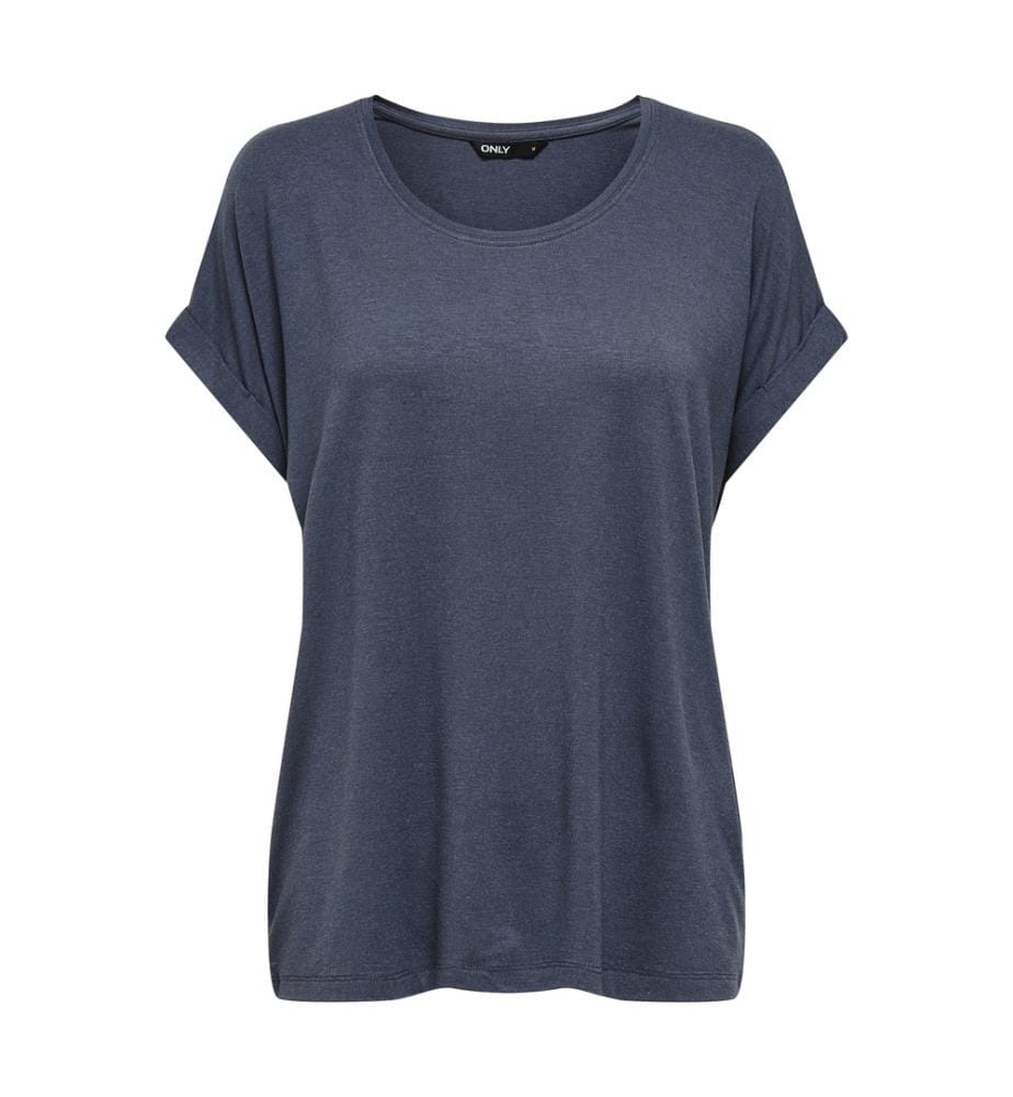 Kurzärmeliges T-Shirt aus Viskose-Mischgewebe – Blau mit Farbverlauf