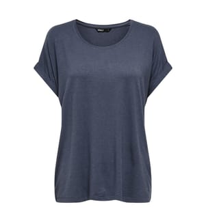 Kurzärmeliges T-Shirt aus Viskose-Mischgewebe – Blau mit Farbverlauf