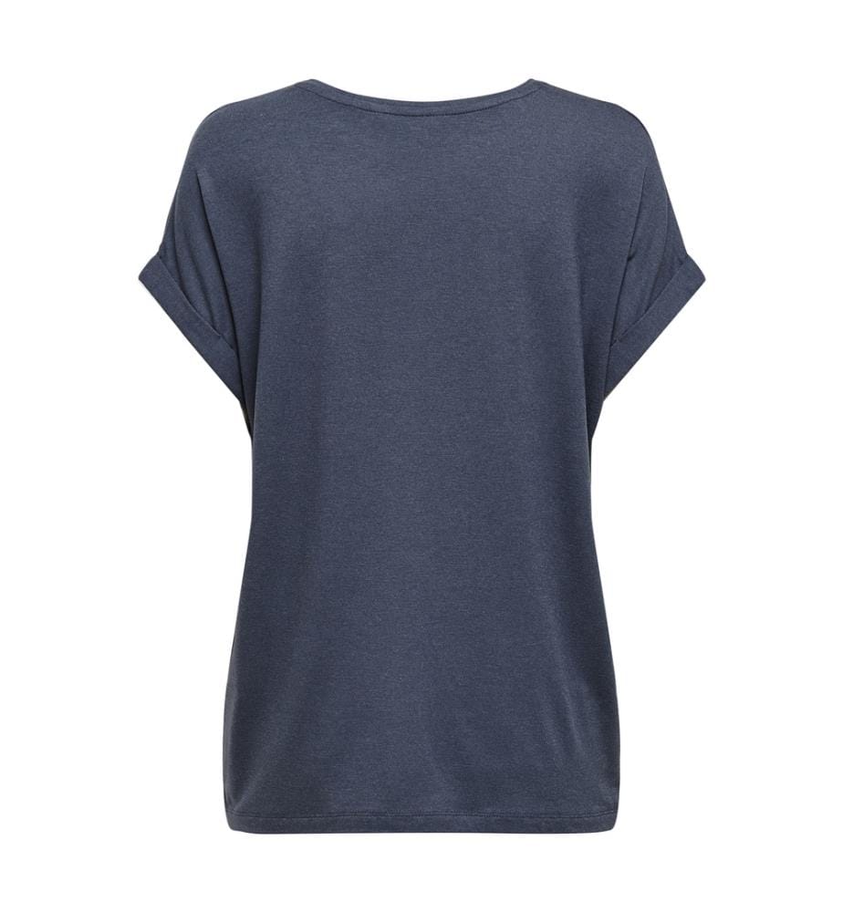 Kurzärmeliges T-Shirt aus Viskose-Mischgewebe – Blau mit Farbverlauf