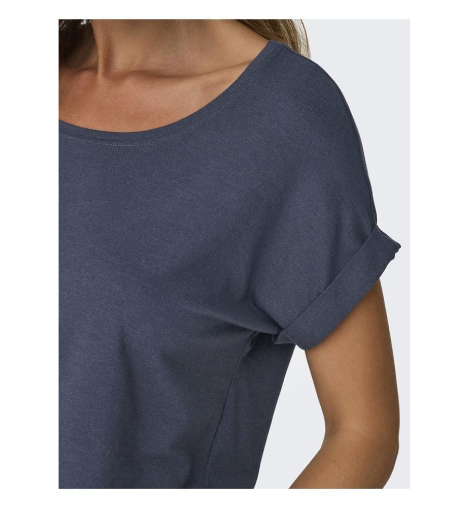 Kurzärmeliges T-Shirt aus Viskose-Mischgewebe – Blau mit Farbverlauf