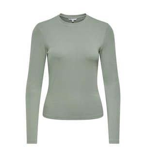 Kurzärmeliges T-Shirt aus Strick – Mittelgrün