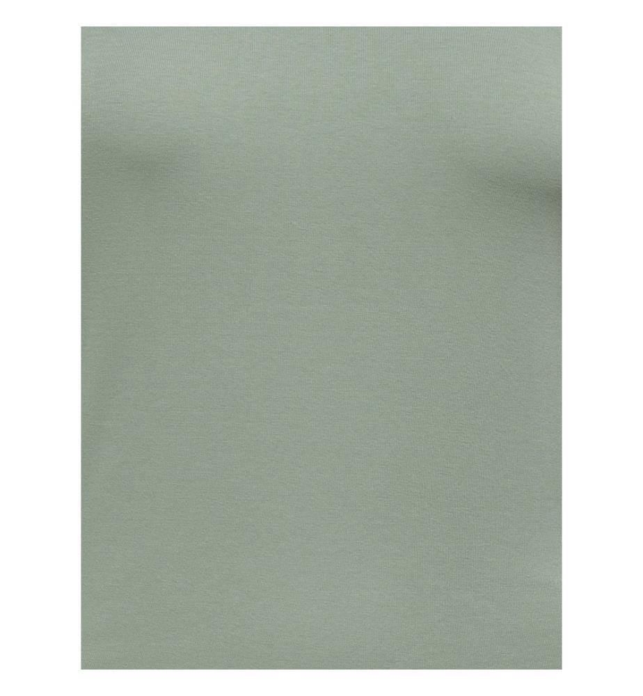 Kurzärmeliges T-Shirt aus Strick – Mittelgrün