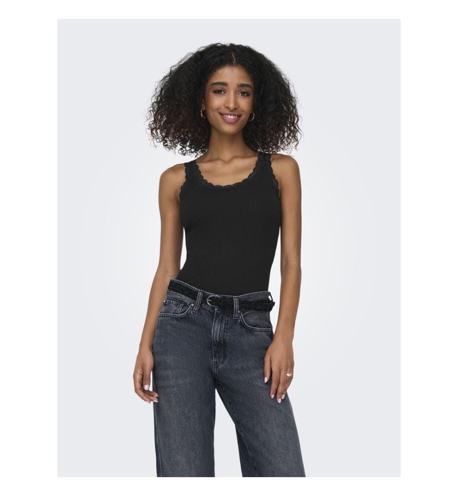 Strick-Tanktop – Schwarz