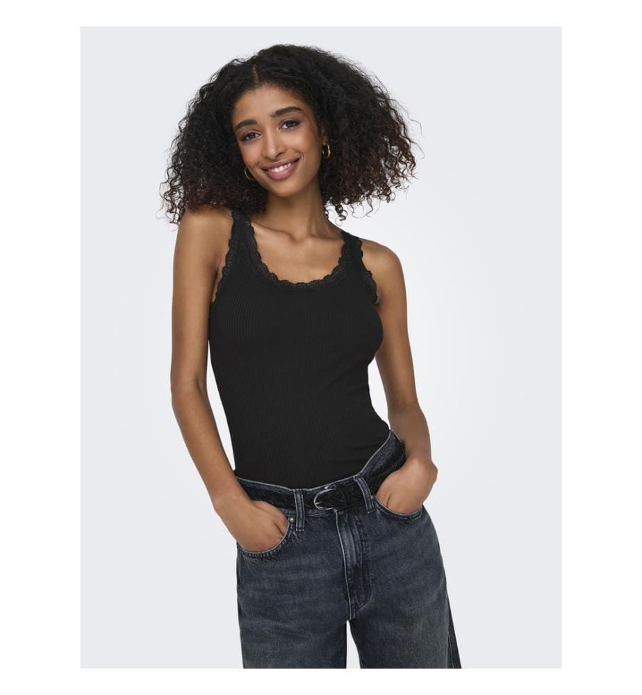 Strick-Tanktop – Schwarz
