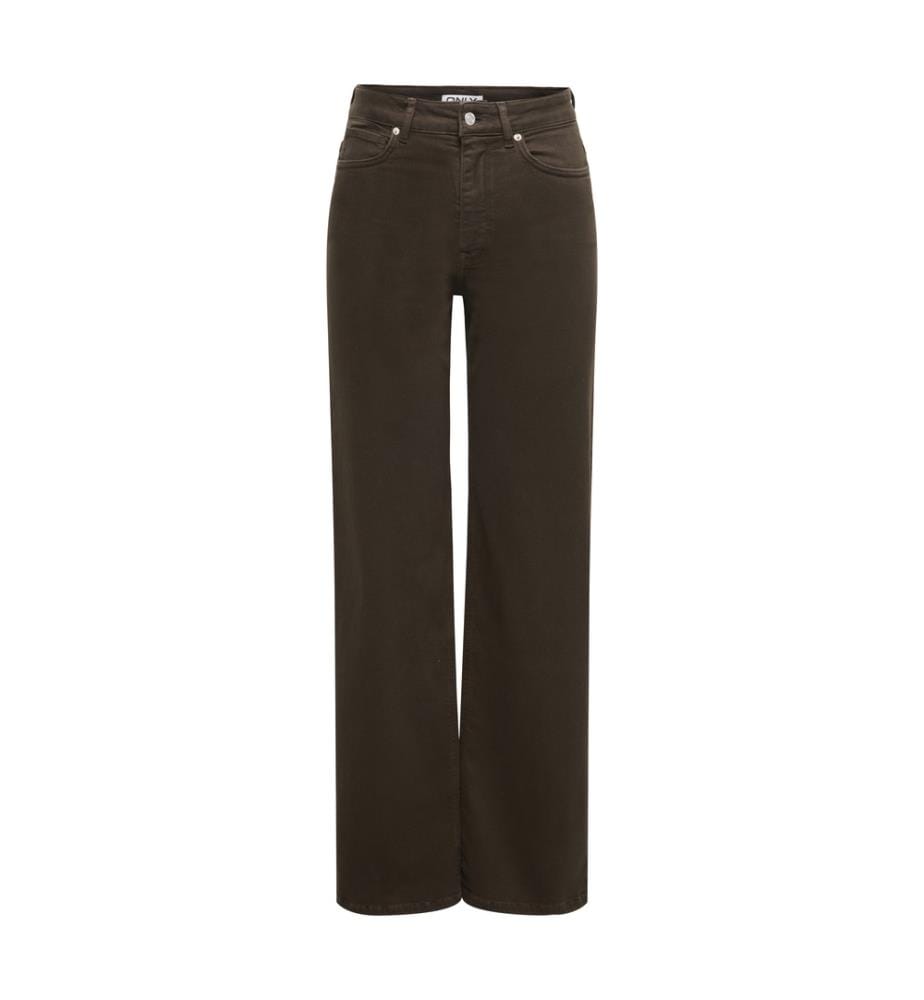 Weite Jeans mit hoher Taille - Dunkelbrauner Denim