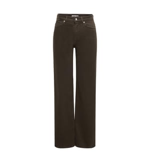 Weite Jeans mit hoher Taille - Dunkelbrauner Denim