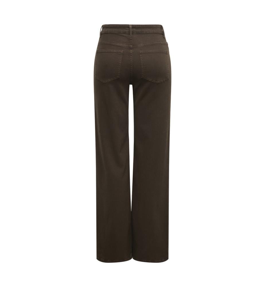 Weite Jeans mit hoher Taille - Dunkelbrauner Denim