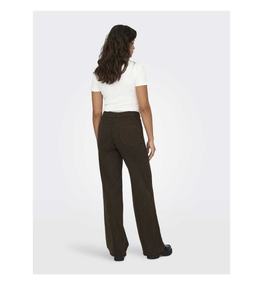 Weite Jeans mit hoher Taille - Dunkelbrauner Denim