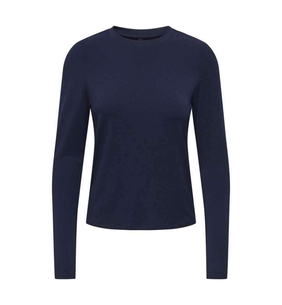T-shirt manches longues col rond - Bleu nuit