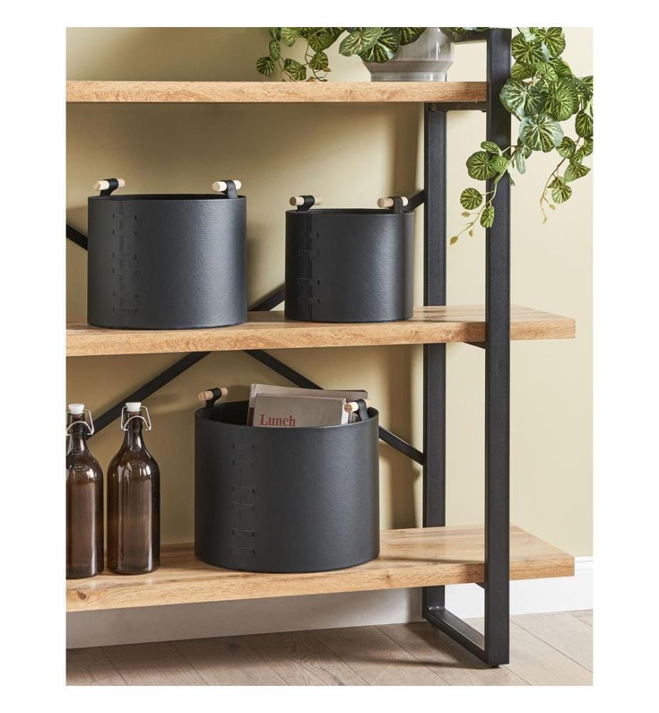 Lot de 3 paniers ARAM Cuir PU Noir