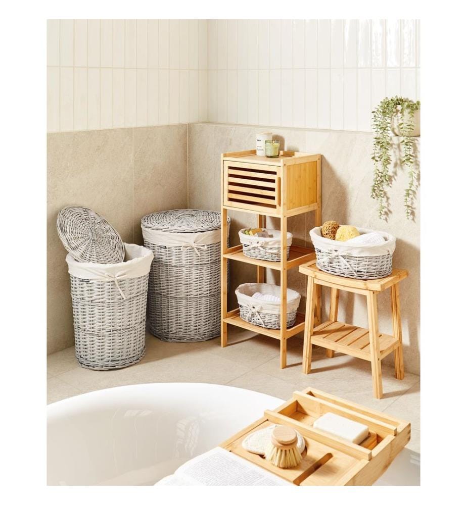 Lot de 5 paniers VAKARI Bois de saule Blanc