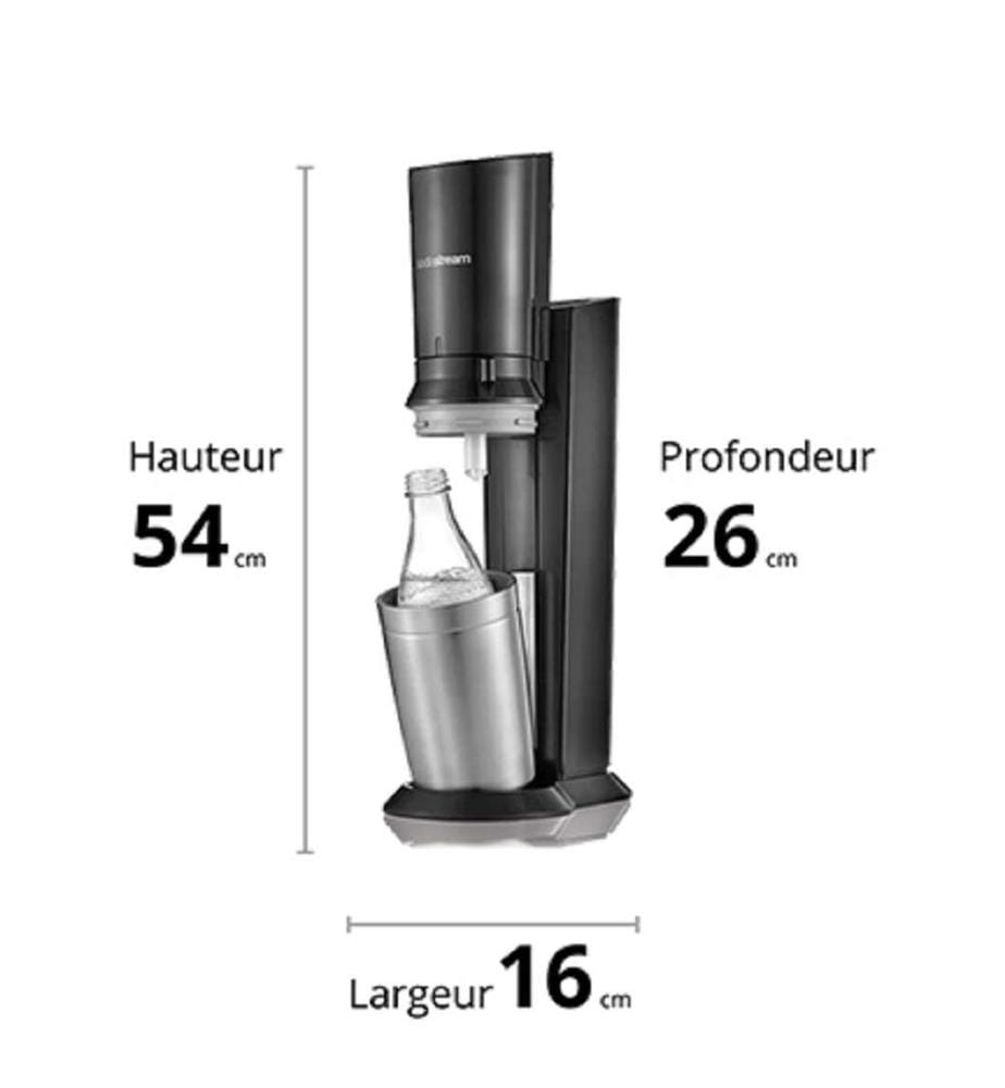 Schwarzes Mega-Pack Kristall-Set mit 1 x 60-Liter-Zylinder, 3 x 0,7-Liter-Glaskaraffen und Pepsi Zero Sugar Lime Sirup