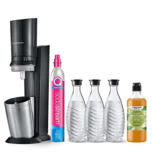 CRYSTAL schwarz Mega Pack mit 1 CQC-Behälter (60 Liter) & 3 Glasflaschen à 0,7 l +++Drink Mix Holunderblüte Zero 440 ml