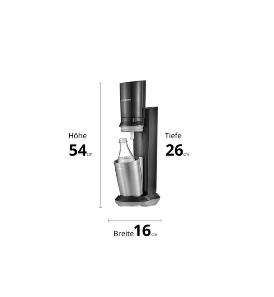 Mega Pack Crystal con 1 cilindro CQC da 60 litri e 3 caraffe in vetro da 70 ml + Drink Mix Lampone Zero - 440 ml