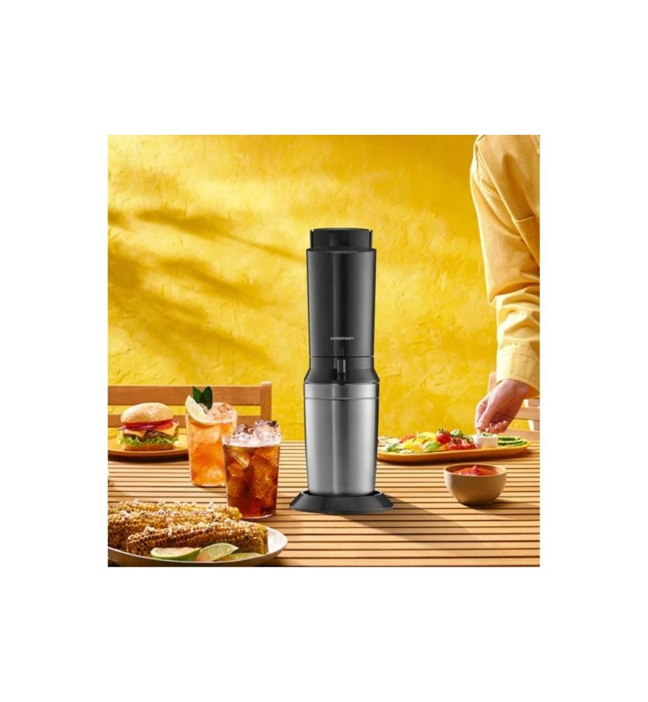 Mega Pack Crystal con 1 cilindro CQC da 60 litri e 3 caraffe in vetro da 70 ml + Drink Mix Lampone Zero - 440 ml