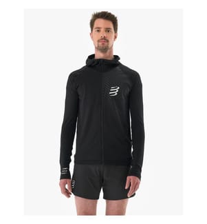 Sweat à capuche zippé 3D Thermo sans coutures - Black