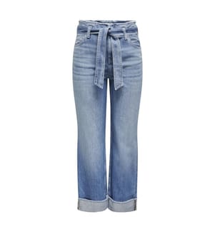 Maddie Ex Wd Blt Fldup Denim 025Noos Jeans - Mittelblau Denim