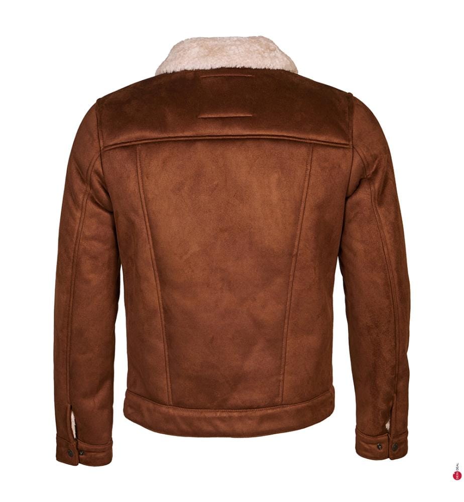 Giacca Faux-shearling Trucker - Marrone