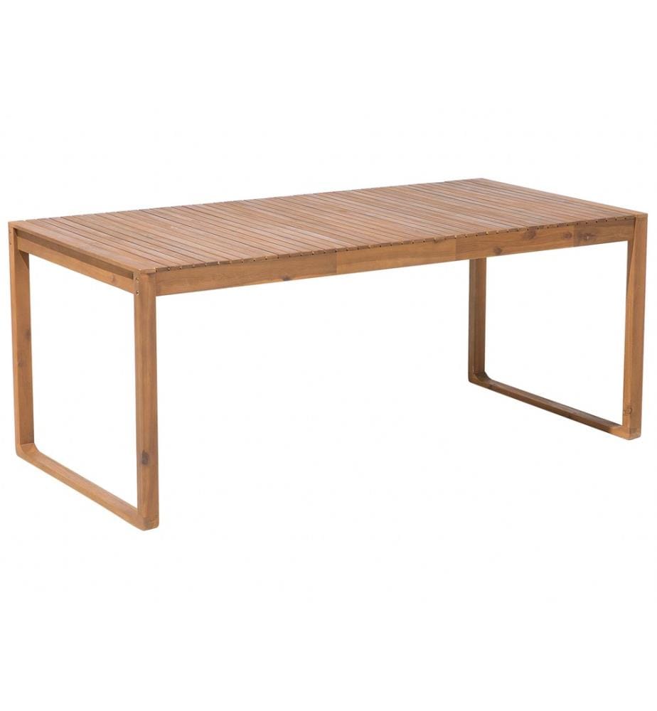 Ensemble de Salle à Manger de Jardin en Bois d'Acacia Clair Table et 8 sièges Résistant aux intempéries Design classique