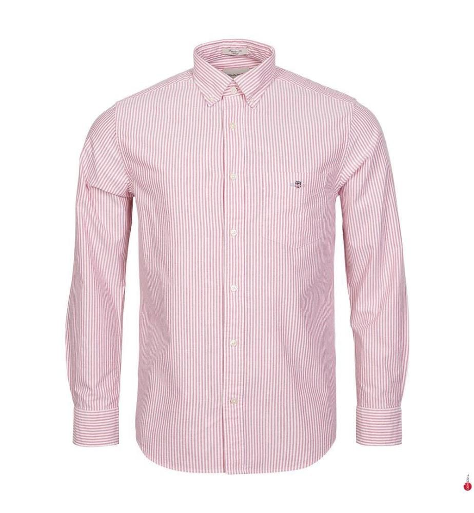 Oxford Classic Fit Streifenhemd - rubinrot