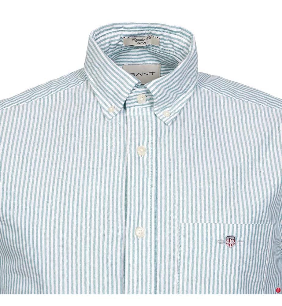 Oxford Classic Fit Streifenhemd - Dunkelgrün