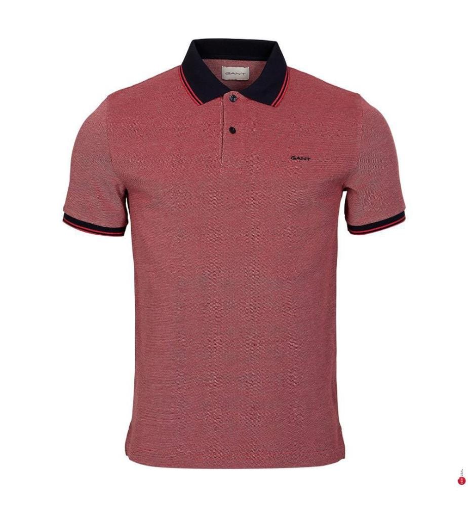 Polo en piqué Oxford - rouge rubis