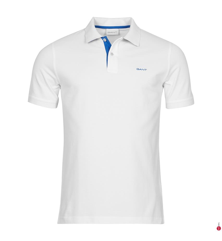 Polo Contrast Piqué Regular Fit - White