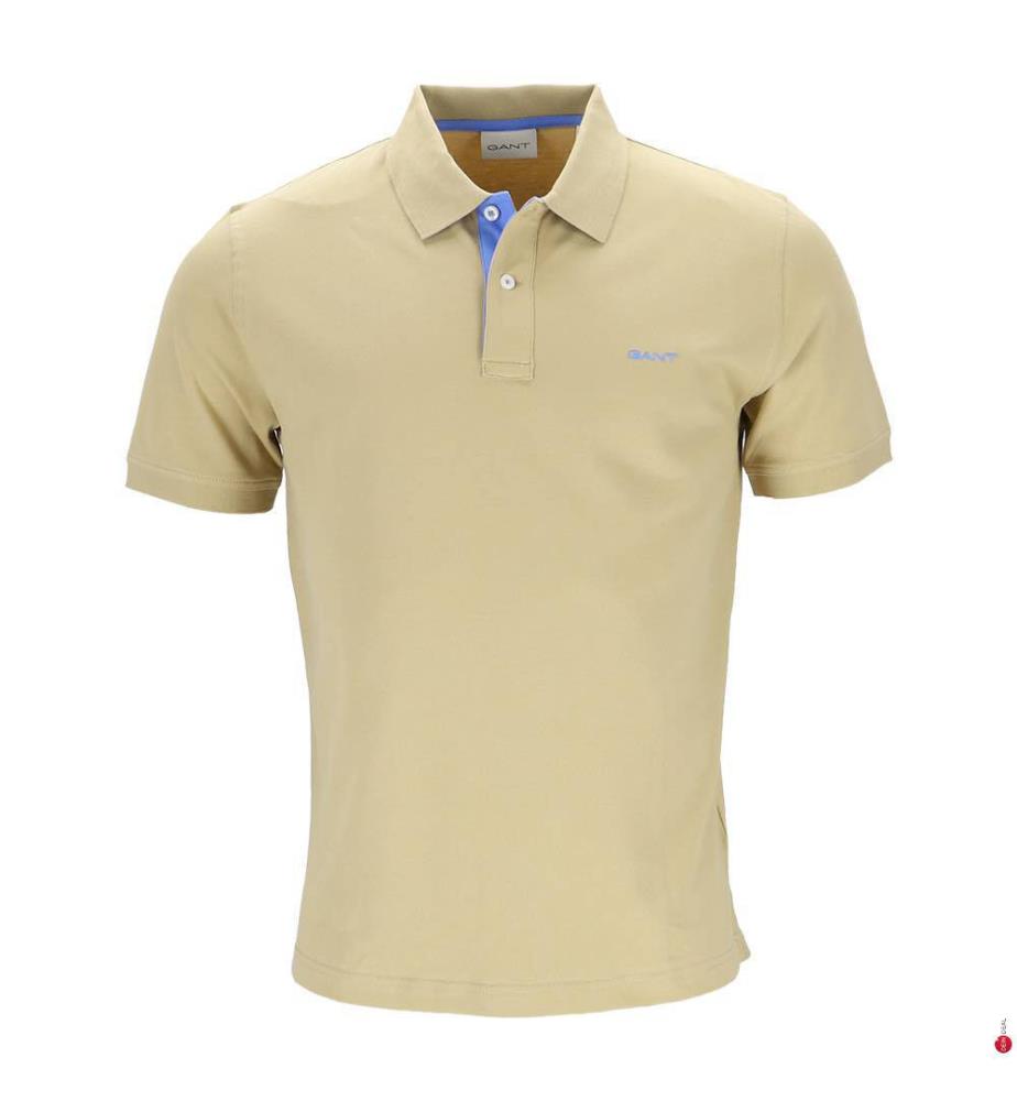 Polo in piqué a contrasto - Beige