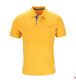 Polo in piqué a contrasto - Giallo