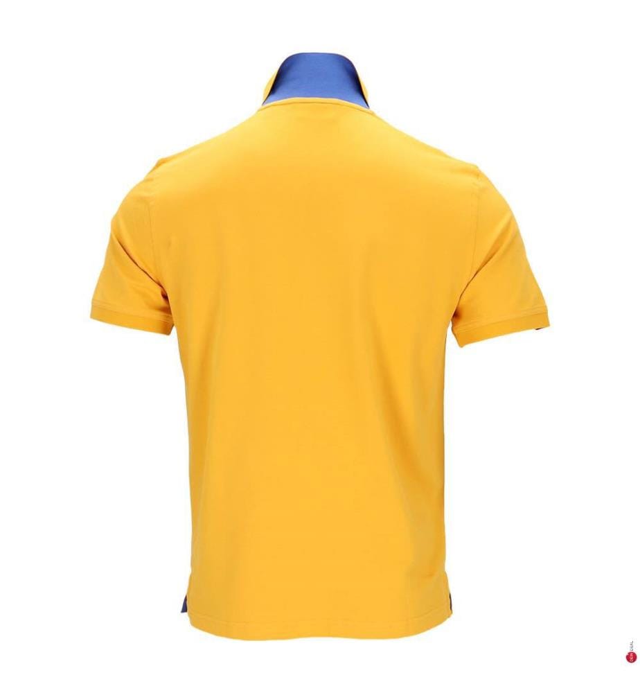 Polo in piqué a contrasto - Giallo