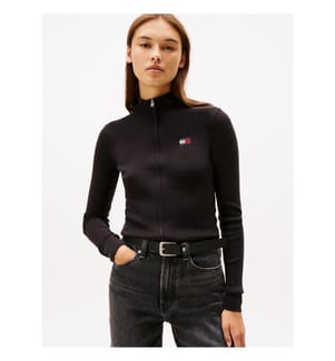 Cardigan zippé col montant – Noir