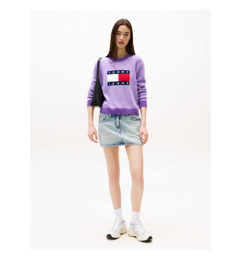 Pull col rond “Colorblock Flag” – Violet