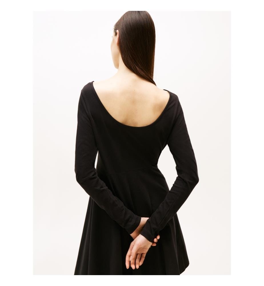 Robe évasée manches longues – Noir