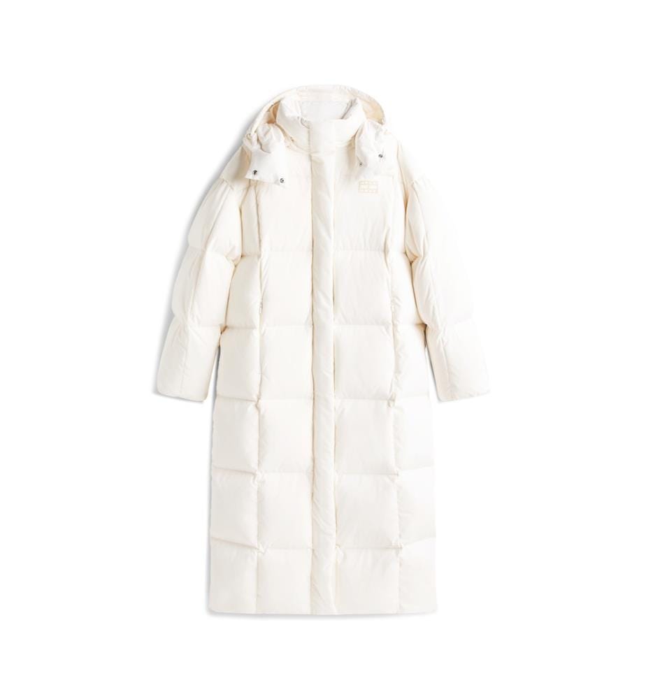 Lange, wattierte Daunenjacke Alaska - Weiss