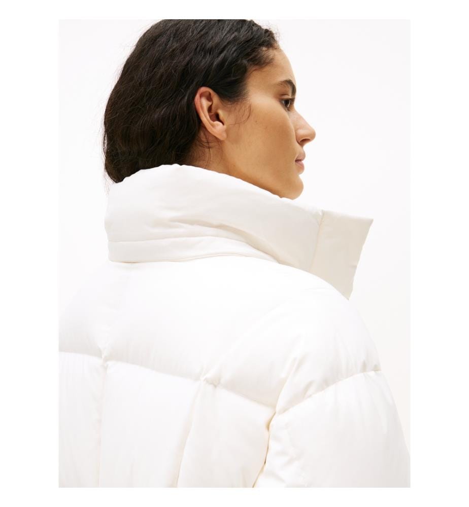Lange, wattierte Daunenjacke Alaska - Weiss